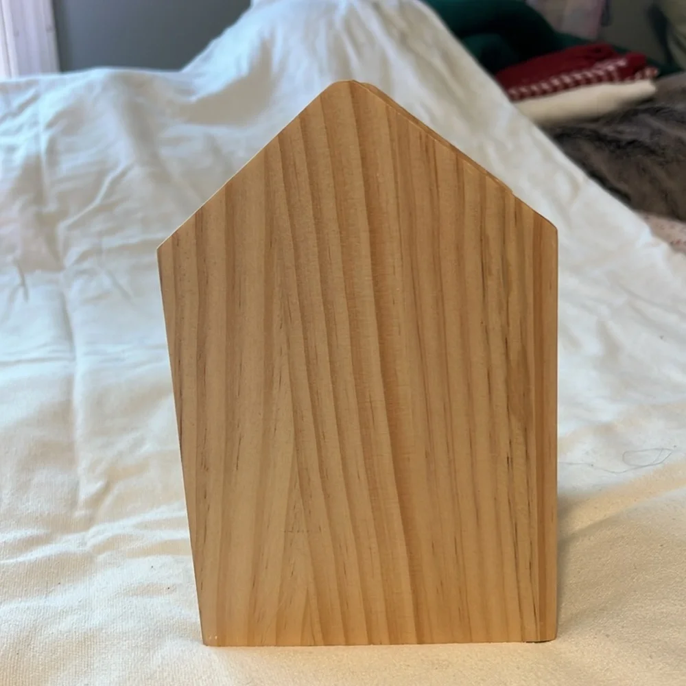 Timber tech industry. Wooden office caddy.